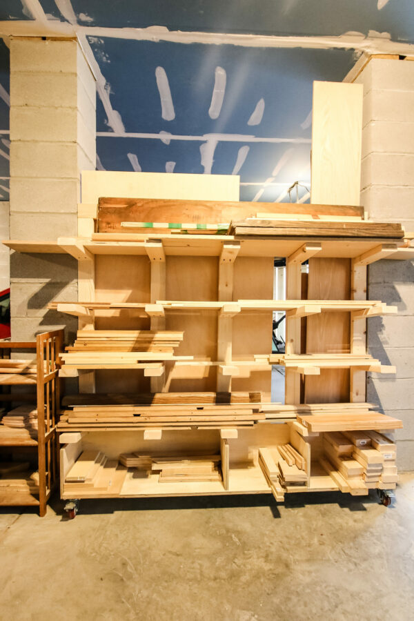 Rolling Vertical Scrap Wood Storage