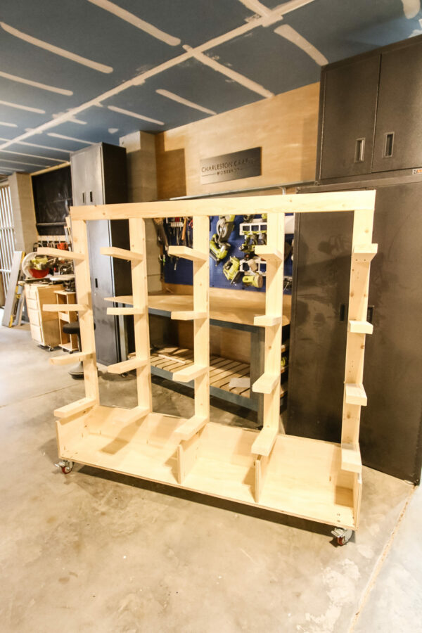 Rolling Vertical Scrap Wood Storage