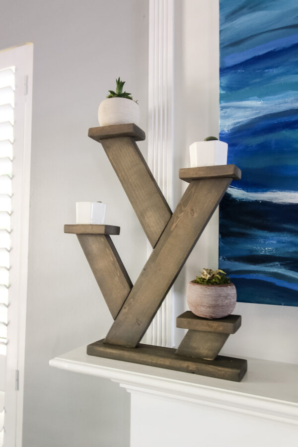 angled tabletop plant stand