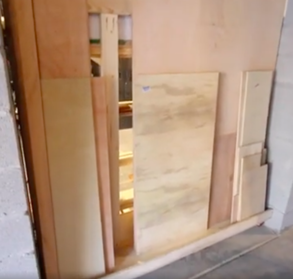 Rolling Vertical Scrap Wood Storage