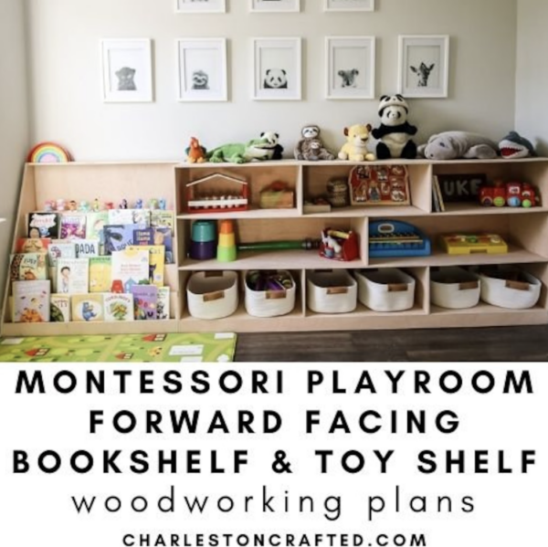 Montessori toy shelf + bookshelf woodworking plans bundle