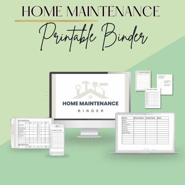 home maintenance printable binder