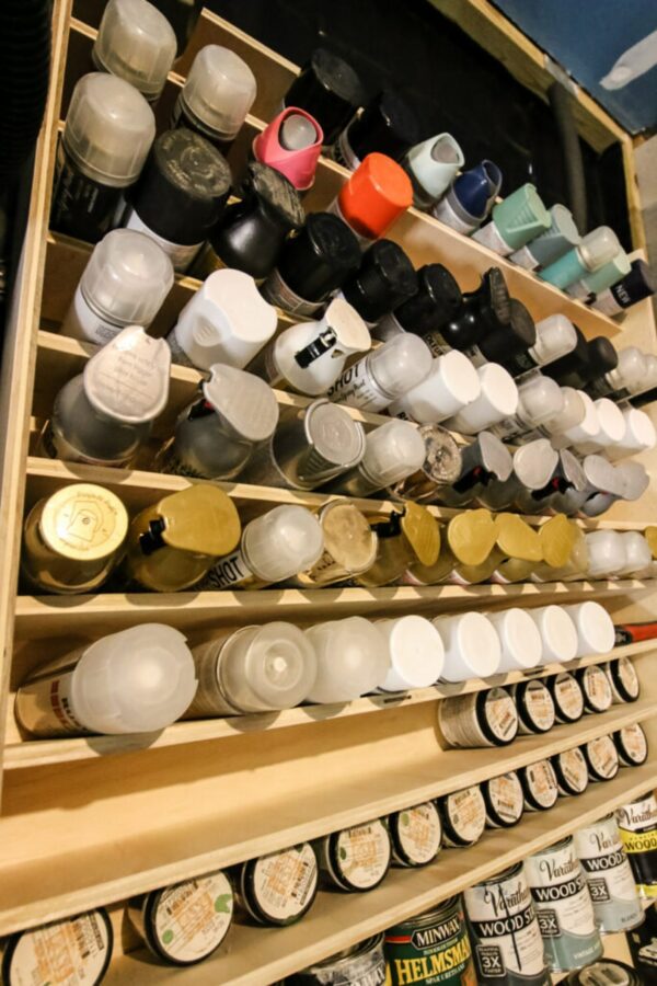 Spray Paint Storage Shelf