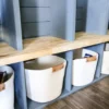 DIY mudroom lockers with cubby storage