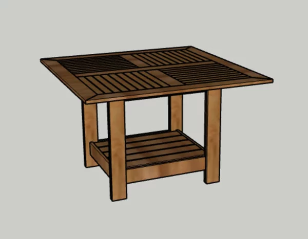 DIY square outdoor dining table