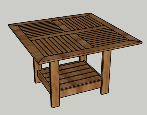 DIY square outdoor dining table