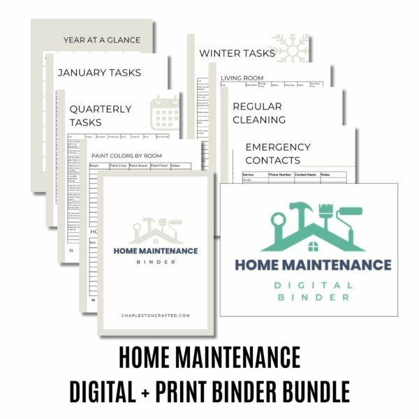 home maintenance binder bundle