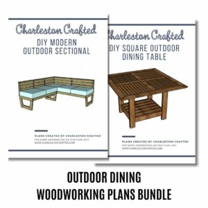 BUNDLE of modern outdoor sectional couch and square dining table - PDF Woodworking Plans Printable
