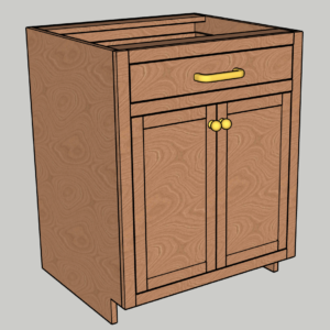 Base Cabinet with Inset Drawer and Doors Printable PDF Woodworking Plans