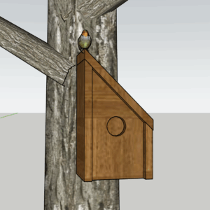 Angled Birdhouse PDF Printable Woodworking Plans