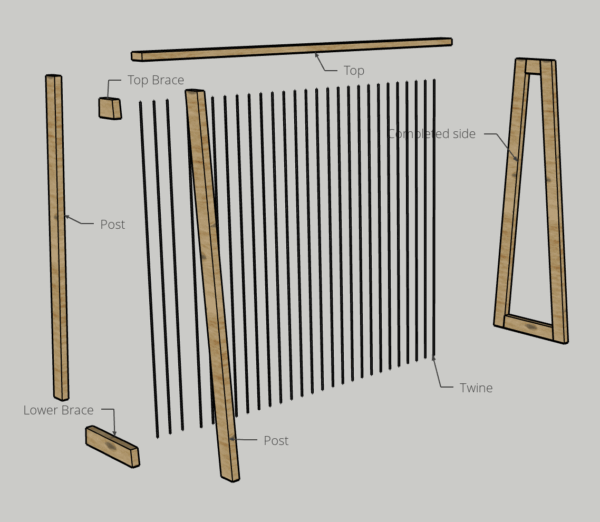 Climbing pea garden trellis PDF Printable Woodworking Plans - Image 6